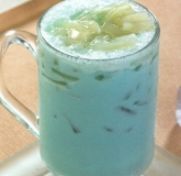 蓝莓椰肉冰奶茶 Blueberry Coconut Iced Milk Tea
